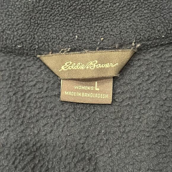 Eddie Bauer Women's Quarter Zip Pullover Fleece Sweater Dark Navy Size L - Picture 6 of 7